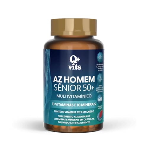 AZ Homem Sênior 50+ Completo QMaisVits 60 Cápsulas Softgel
