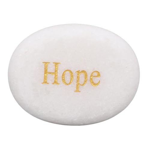 TOPINCN Engraved Inspirational Stone, Encouragement Motivational Marble, 3 Different Positive Words Faith Rocks, Garden Stones, Meditation Amulets for Home Decor and Gifting, Palm Sized