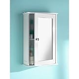 Maine Bathroom Single Door Mirror Cabinet Furniture White