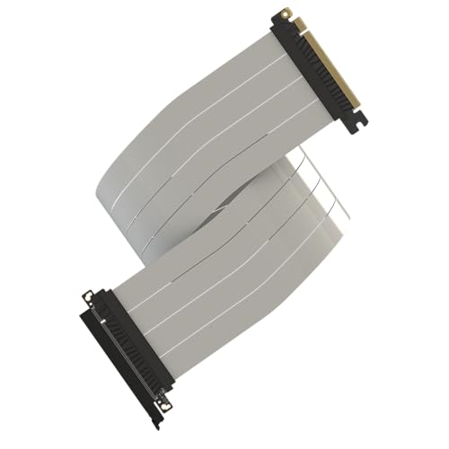 Image of LINKUP PCIE 5.0 Riser Cable | for Vertical GPU Mount | Straight | Graphics Card GPU Ready | Usable with PCIe 4.0 & RX9070 / RTX5090 | 80cm (Total Length: 84cm)