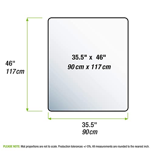 Marvelux Anti-Slip Chair Mat For Hard Floors, 35.5" X 46" Durable White Office Hardwood Floor Protector With Non-Slip Backing, Rectangular, Durable Eco-Friendly Polypropylene, Foldable, Multiple Sizes #TOP2