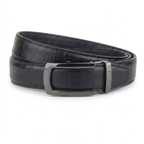 Image of HAYES LONDON Leather Ratchet Belt for Men | Adjustable No-Holes | Customizable Fit, Stylish & Effortless Buckle | Formal & Casual Wear Belts