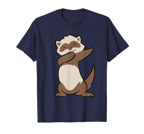 Dancing Ferret Cute Dabbing Ferret T-Shirt, Men, Navy Blue, 6X-Large