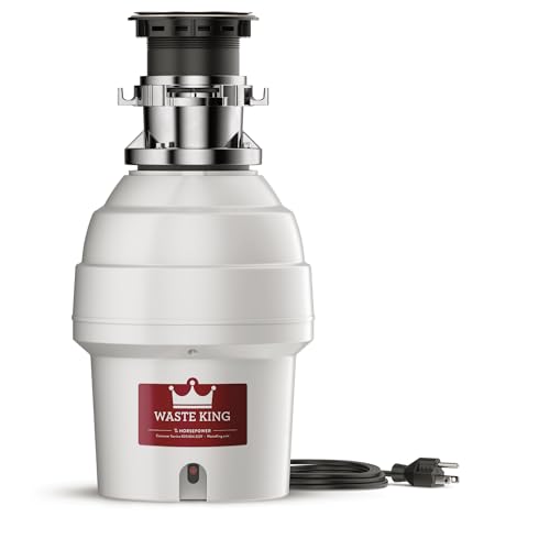 Waste King Batch Feed Garbage Disposal for Kitchen Sink with Power Cord, L-5000TC