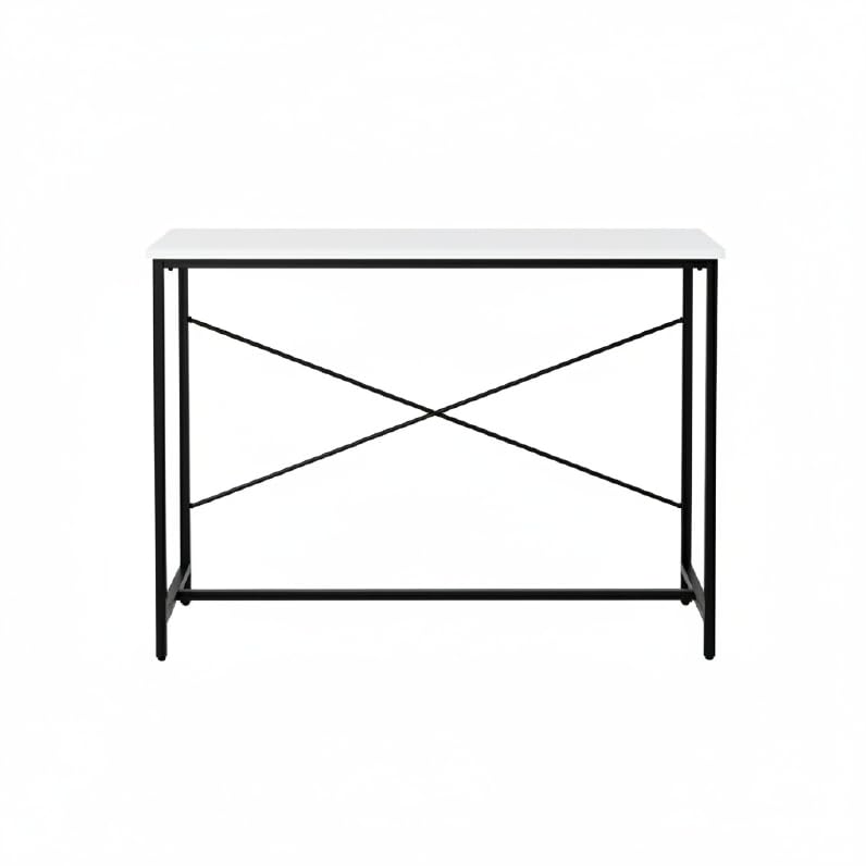 Image of Amazon Brand - Solimo Study Table for Home Office | Engineered Wood Computer Desk | Compact & Sturdy Desk for Small Spaces | White | L 90 x W 61.5 x H 75 cm