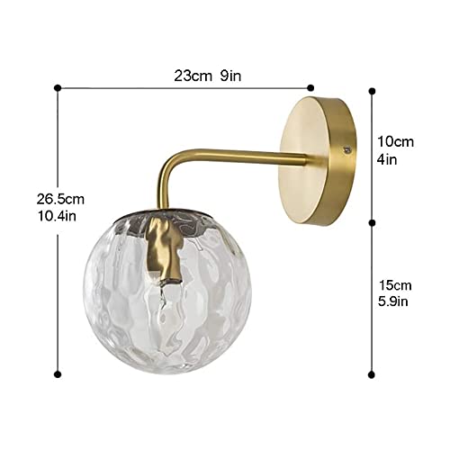Luces de pared vintage doradas con pantalla de vidrio transparente retro 2