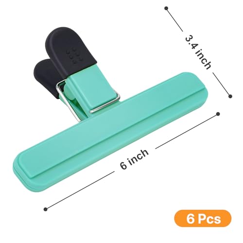 Image of Chip Clips, 6 Pack Large Food Clips, Snack Bag Clip, Plastic Heavy Duty Seal Grips for Food Storage, Home, Office and More(6 x 3.5 Inch)