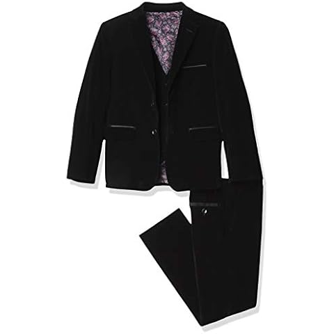 Isaac Mizrahi Boys' Slim Fit 3 Piece Velvet Suit, Black, 14 Cover