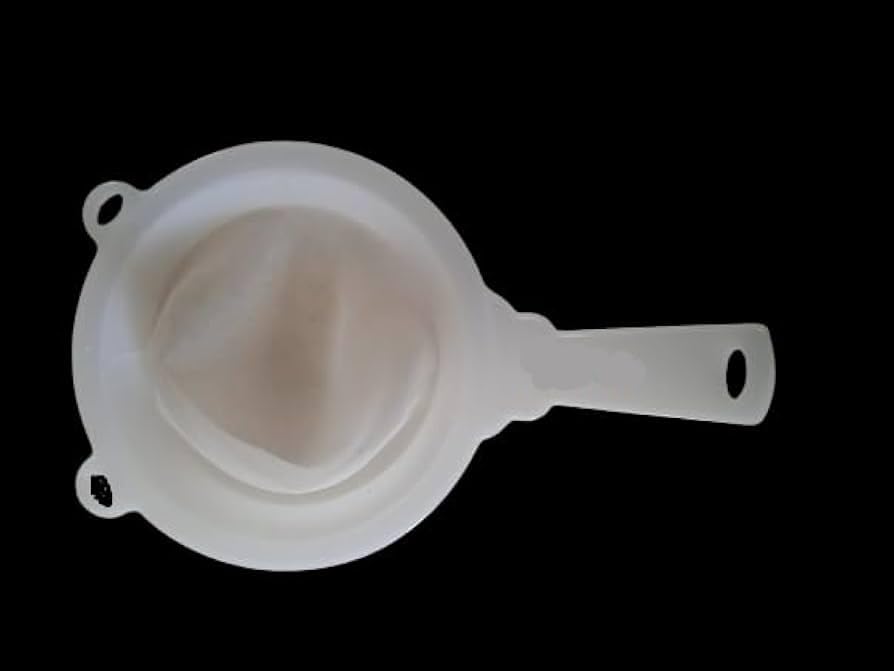 Image of Double Net Milk Strainer, Water and Tea Filter, Mini Handheld Size Small Plastic Filter with Nylon Mesh, Moina Collection Net (1 Piece) Length 20 cm, Dia 10 cm