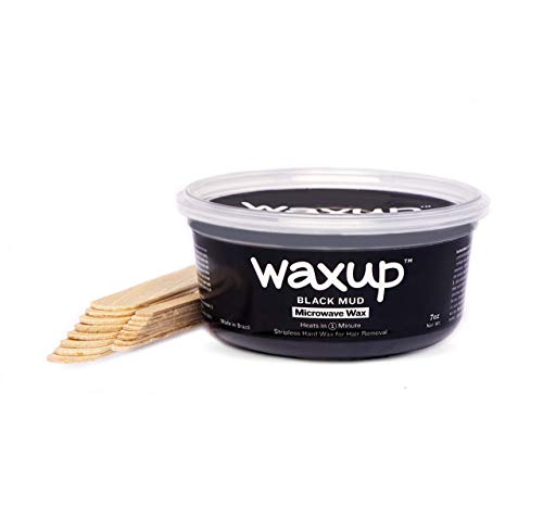waxup Microwave Hard Wax Kit, Black Mud 7 Ounces Pot, 8 L 8