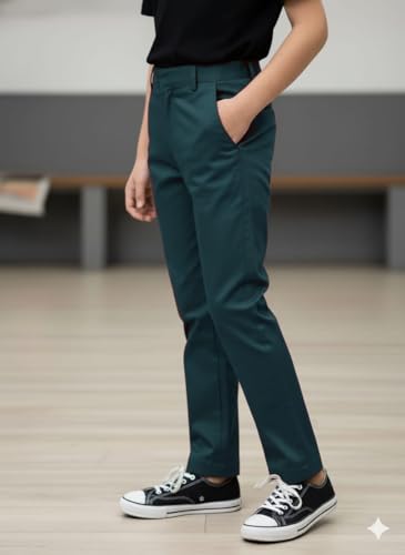 Image of A.T.U.N. (ALL THINGS UBER NICE) Boys Regular Fit Formal Chinos | Smart School & Occasion Wear Bottoms | Smooth, Comfortable & Tailored Look Pants