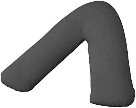 AmigoZone Plain Polycotton Back & Neck Support V Shaped Pillowcase Orthopedic/Pregnency/Nursing Pillow Case (Dark Grey)