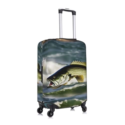 Bass Fishing Wave Print Suitcase Covers For Luggage Suitcase Cover Travel Luggage Cover Fits 18-32 Inch Suitcases3