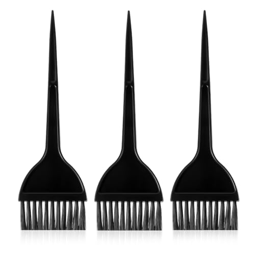Giantree Kit de 3 brochas para teñir el cabello, color negro, grande, aplicador de tinte de color para salón y hogar