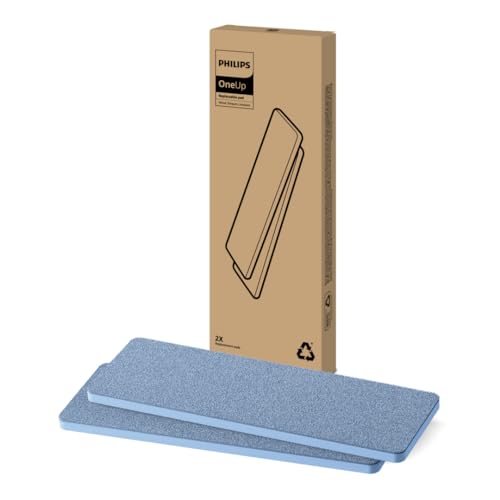 Philips Original OneUp Ersatzpad 2er Set für Holz Parkett & Linoleum Saugt Schmutzwasser auf & wischt mit sauberem Wasser Wiederverwendbar bis zu 6 Monate (XV1884/20)