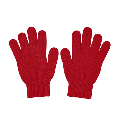 Red Winter Gloves for Women Men Warm Knit Gloves...