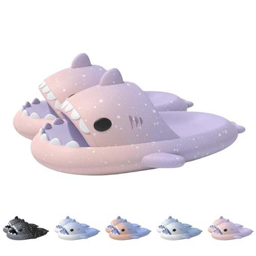 Spotted Starlight Shark Slides,Starry Sky Cloud Anti-Slip Quick Drying Shark Slippers