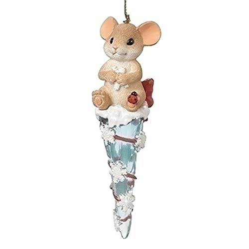 Roman 134204 Icicle Charming Tails Mouse Ornament, 3-Inch Height, Resin #TOP28