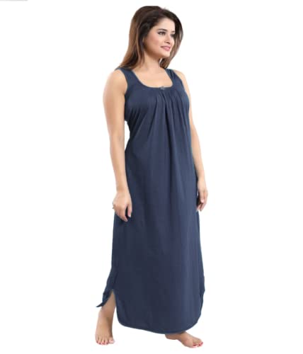 Image of H & C Full Length Women's Hosiery Cotton Fabric Long Nighty Slip /Camisole Slip /Night Wear Maxi for Women Free Size