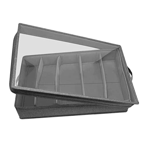 HOMOBABE Portautensili Trasparente Con Coperchio , Organizer Per Posate Multi-scomparto Con Maniglie Laterali, Scatola Portaposate Multifunzione Per Cucina e Tavola