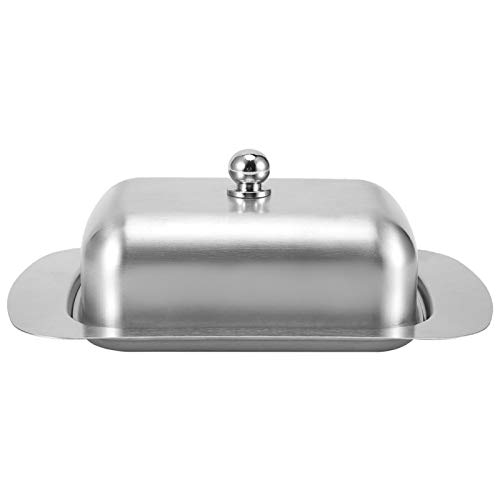 Butter Dish Stainless Steel Butter Container Butter Box with Handle Lid Kitchen Accessories for Cheese Bread Dessert