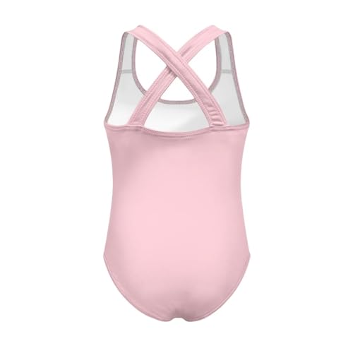 Image of Girls One Piece Swimsuit Axolotl Cross Back Straps Bathing Suit Lightweight Quick Dry Gymnastics Leotard