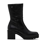 Calzado De Mujer Elaborado En Porronet Botas De Piel Con Cremallera Negro Miley