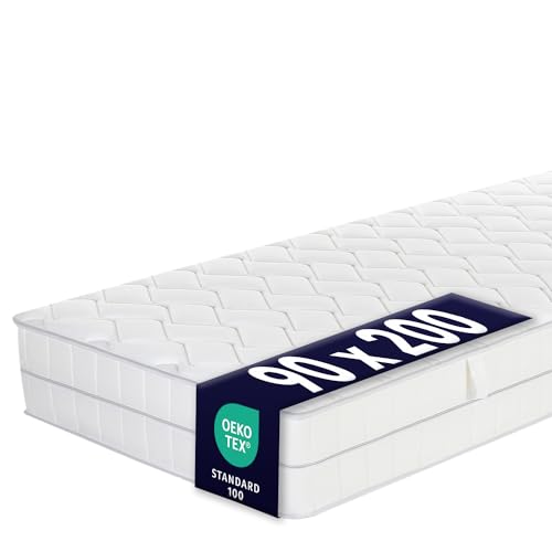 Ortho-Relax Kaltschaummatratze 90x200 cm, 29 cm hoch, Härtegrad H2, atmungsaktive Matratze mit Luftkanaltechnik, orthopädische 5-Zonen-Komfortschaum-Matratze, Öko-Tex 100 Zertifiziert