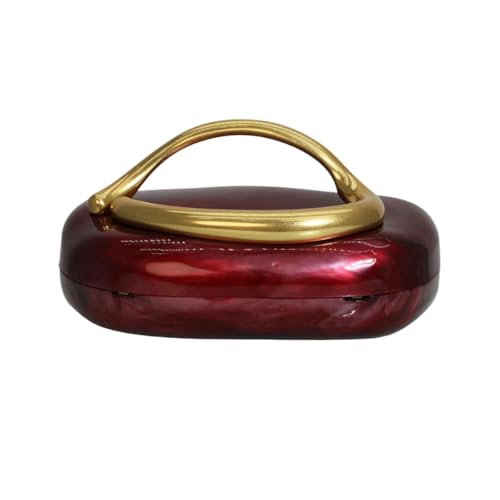 Image of Women Evening Clutch Purse Metal Handle Acrylic Purse Unique Shoulder Bag Causal Handbags for Bride Party Wedding