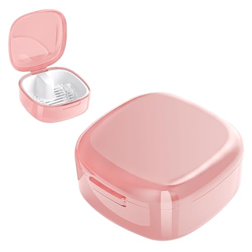HAMKU Boîte De Dentier Avec Passoire,Portable Boite Appareil Dentaire,Boîtes Pour Prothèses Dentaires,Boîte De Retenue Orthodontique,Boîte De Nettoyage De Retenue