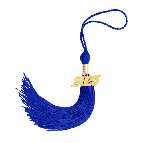2025 Tassel Graduation, Blue Graduation Tassel 2025, Black Grad Cap Tassels, 2025 Tassels with 2025 Year Gold Charms, Grad Cap Hat Accessories for Graduate Decorations Ceremony