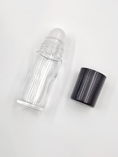 4Packs Glass Clear Roller Bottles 30ml/1 Oz Refillable Essential Oil Perfume Roll on Bottles Empty3