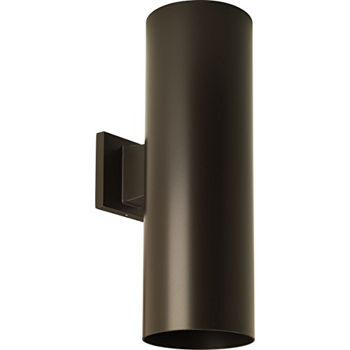 Image of Progress Lighting 6-Inch Cylinder Outdoor Wall Sconce, 2-Light Modern Wall Mount Up and Down Lights, Interior and Exterior Lighting for Home or Porch, Aluminum Construction, Antique Bronze (P5642-20)