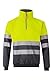 VELILLA Unisex Sudadera de Alta Visibilidad Bicolor Con cremallera Sweatshirt, Neongelb/Grau, L