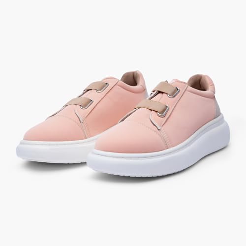 Image of SOLETHREADS Peach Sneakers for Women|Casual Shoes|Comfortable|Stylish|Trendy| Lightweight |Party Shoes for Women