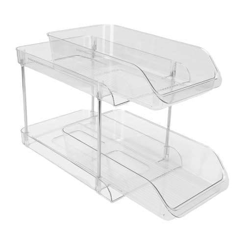 Fabater Organizadores y Almacenamiento Debajo del Fregadero, Organizador de Gabinete Extraíble, Estante Deslizante Apilable Multiusos para Baño, Cocina, Organizador de Almacenamiento (2 niveles)