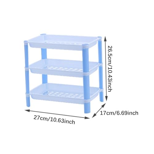 Étagère de rangement bureau en polypropylène bleu stable - 3
