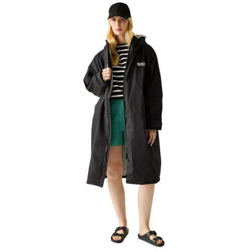 Regatta Unisex Adult Waterproof Robe Outdoor Lifestyle Robes Borg Lined Changing Robe with Hood - Perfect for Outdoor Water Activities