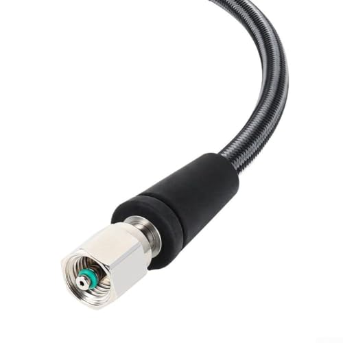 CashMuch Medidor de presión para buceo con manguera tejida de fibra de carbono 7 16 20 Unf rosca esfera luminosa para rotación de 360 grados