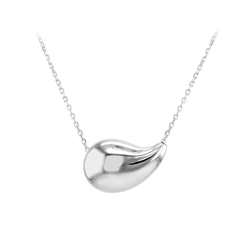 Collier pour femme en argent sterling Tuscany Silver, pendentif goutte fini rhodié d'exception