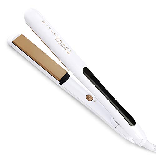 StyleCraft Touch-Temp Digital Styling Iron, White, 1"