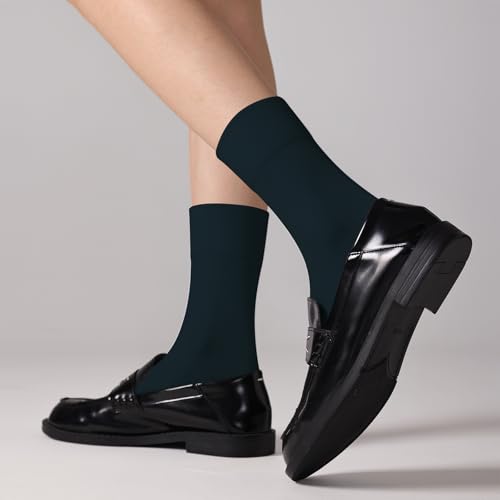 Image of ANDERE ARTE Womens Viscose Bamboo Crew Socks Casual Calf Dress Socks Soft Above Ankle Sock 3-5 Pairs