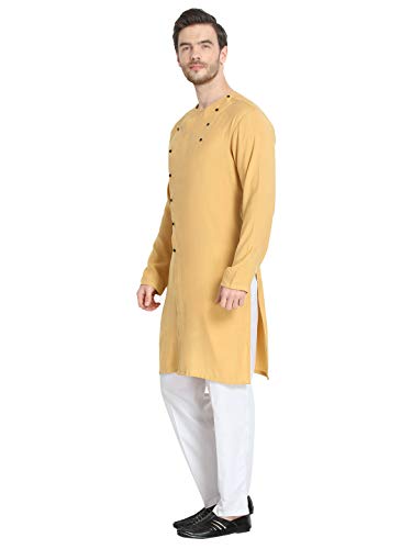 Image of Leriya Fashion Men's Slub Cotton pathan Suit Kurta