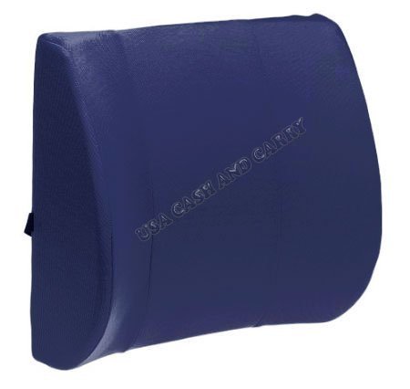 PrimeTrendz PU Leather & Memory Foam Orthopedic Back & Lumbar Support Cushion in Blue by USA Cash and Carry TM