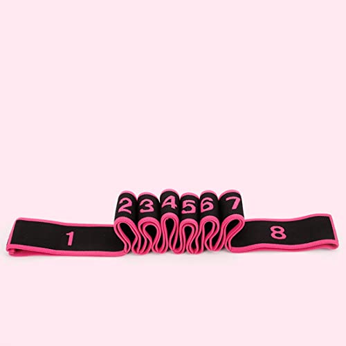 xingmo Stretch Strap Stretch Band With Multi Loops Yoga Exercise Trainer Bands latin Band (Rose red) - Image 4