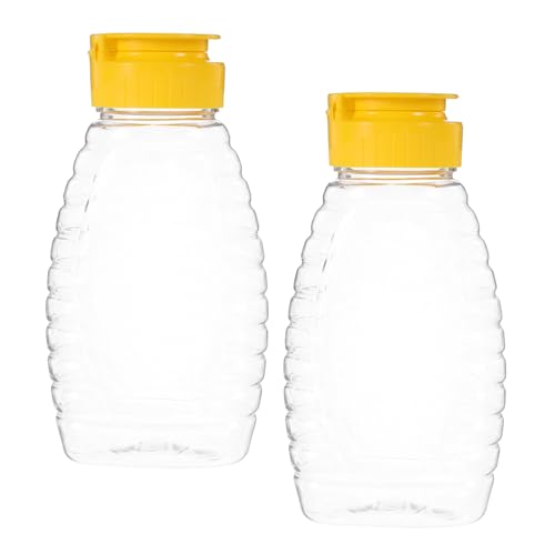 TOYANDONA 2 Botellas Exprimibles Para Miel Recipientes Para Salsa Recipientes Para Kétchup Botellas Vacías Para Miel Envases Para Miel Dispensadores De Miel Transparentes Reutilizable