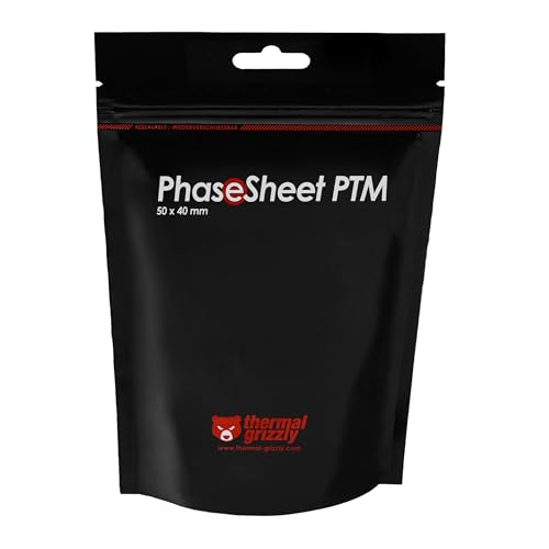 Thermal Grizzly - PhaseSheet PTM (50x40mm)- High Performance Thermal pad with Phase Change Material | Durable, not electrically Conductive | for CPU, GPU & Electronics Cooling
