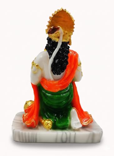 Image of Marble Dust Lord Hanuman Ji Murti Hanuman Bala ji Murti Statue Idol for Home Pooja Gifted Interrior Office Decor 7 Inches Height