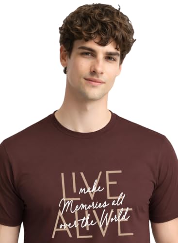Image of ADRO Printed Tshirt for Men | Cotton Printed T-Shirt | Regular Fit Casual Mens T-Shirts | Premium Summer Tshirts