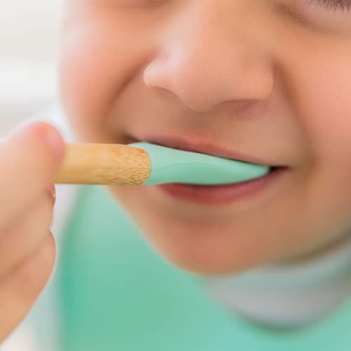 Freso Baby Colher Alimentação De Bebê Silicone Livre Bpa Atóxico E Bambu Orgânico Introdução Aliment